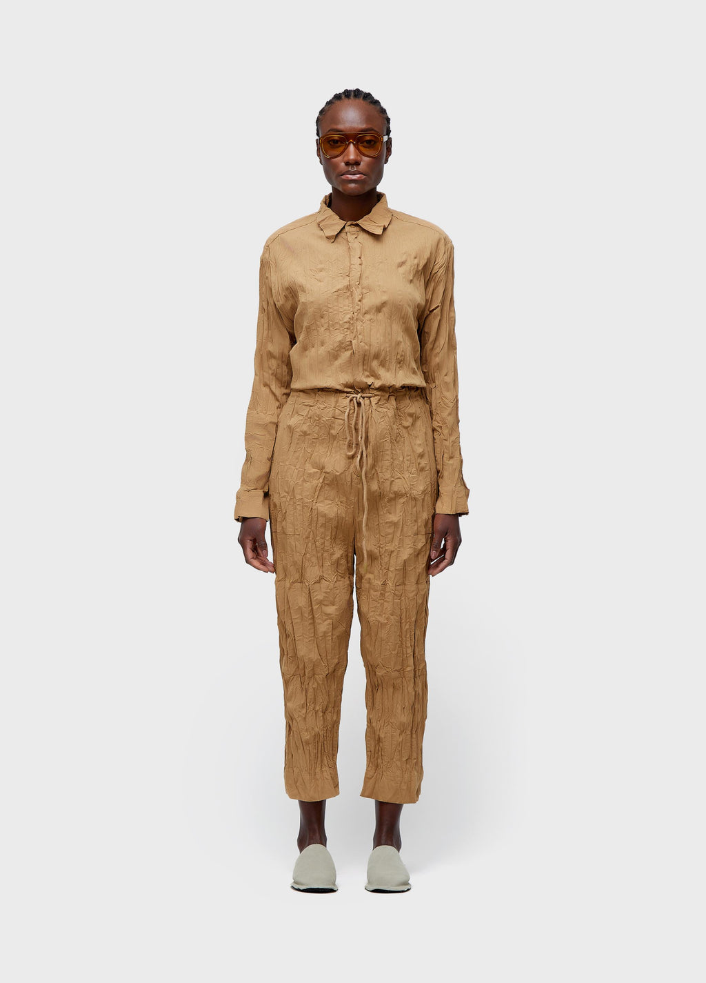 Wrinkled Tricoline Jumpsuit