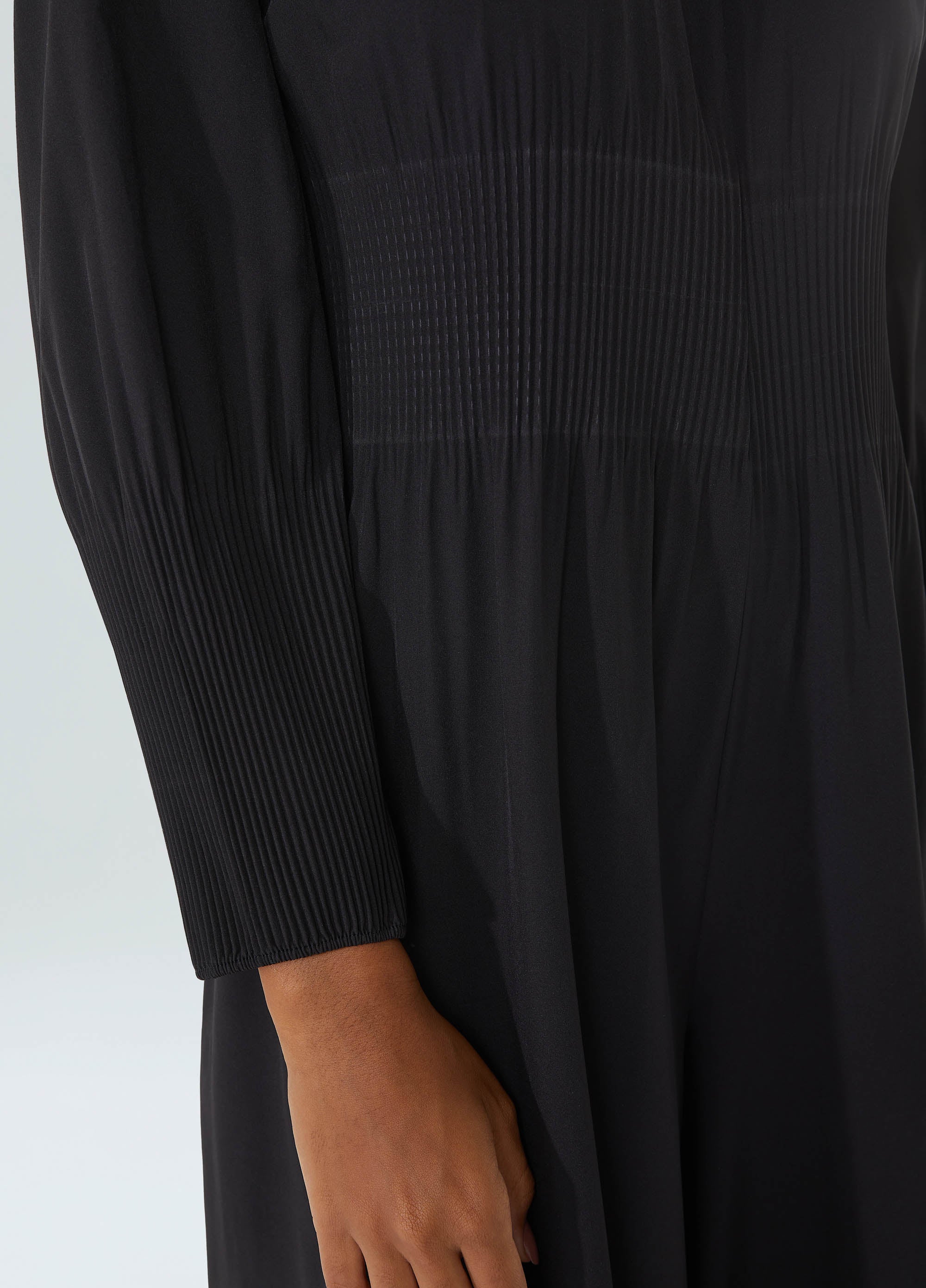 Pleated Long Sleeve Jumpsuit